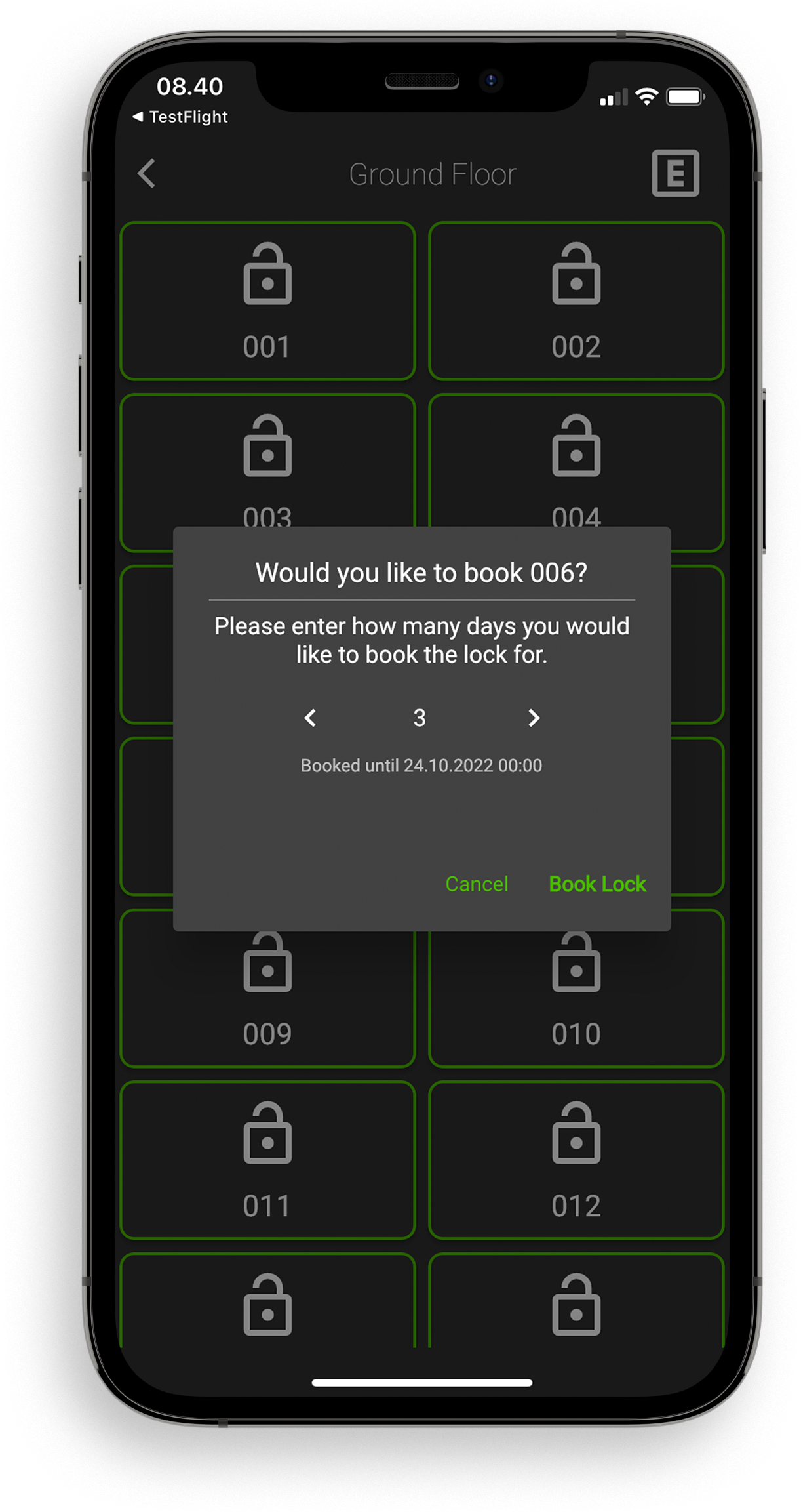 XLOCK Booking locker system directly from your smartphone.